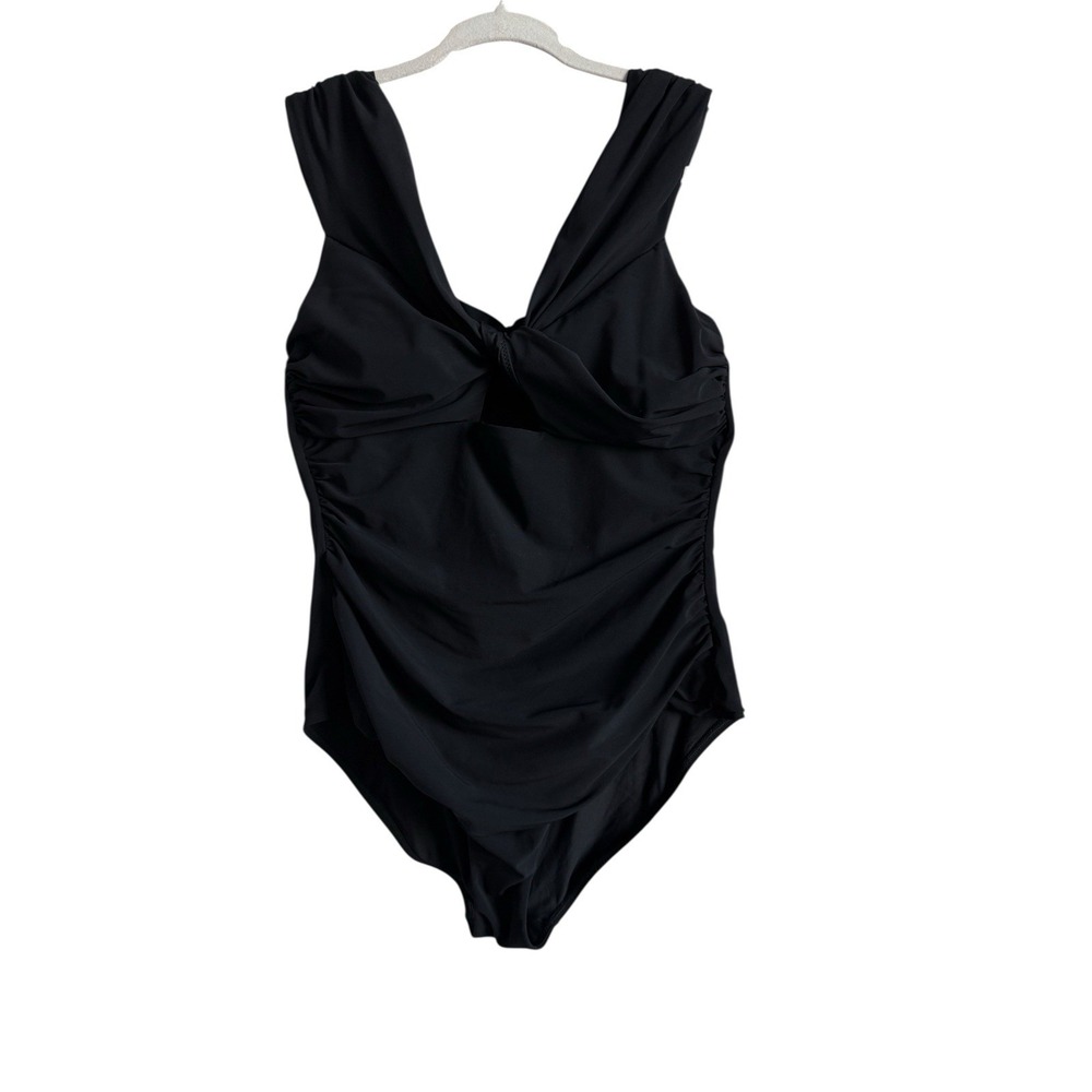 Jets Australia Swimwear Black Front Twist One-Piece Women's US‎ Size 12 Swimsuit